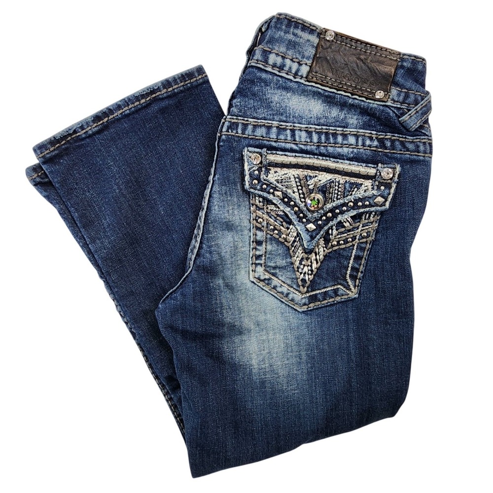Vigoss Size 5/6 Blue The New York Capri Jeans Y2K McBling Embellished Bling Boho